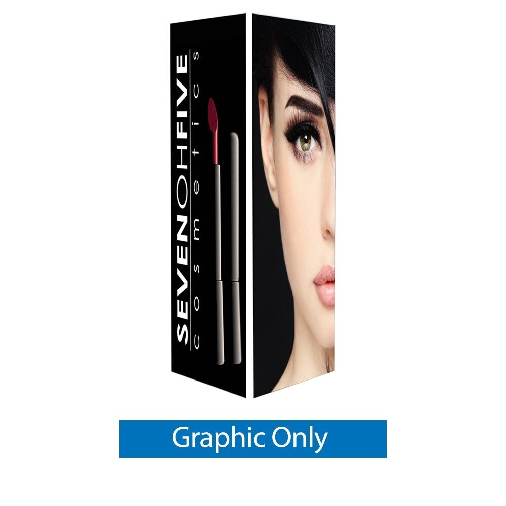 32D Big Sky Square Tower Silver Non-Backlit Frame — 3x8 4 Panels Graphic Only